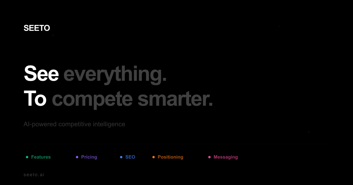 Seeto — Competitor Analysis in Minutes